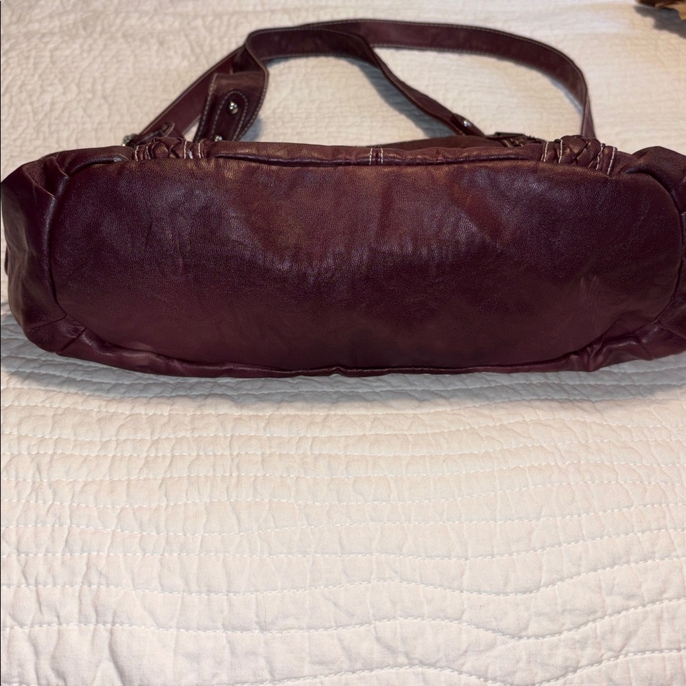 Angel Barcelo Burgundy Hobo Shoulder Bag - Picture 13 of 14